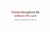 Testing throughout the software life cycle · Summary: Week 2 Software development models Sequential / Iterative-Incremental / Testing within a life cycle Test levels Component (Unit)