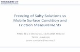 Freezing of Salty Solutions vs Mobile Surface Condition ...€¦ · connector or cigarette lighter –data communicated to selected servers –results on a map interface as color