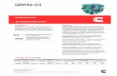 QSK60-G3 · 2017-01-30 · control system separately excited by p.m.g. a.v.r. mx341 mx321 voltage regulation ± 1 % ± 0.5 % with 4% engine governing sustained short circuit insulation