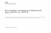 Provider Support Manual 2018 to 2019: version · Provider Support Manual 2018 to 2019: version 2 Title Provider Support Manual for 2018 to 2019 Purpose To provide additional guidance