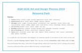 AQA GCSE Art and Design Themes 2019 Resource …...AQA GCSE Art and Design Themes 2019 Resource Pack Themes: Texture feeling · surface · rough · smooth · appearance · touch ·