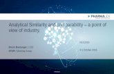 Analytical Similarity and comparability – a point of view of industry. · 2018-10-22 · Tolerance Interval (TI) ... More relevant than using an arbitrary c factor (such as 3!)