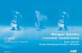 Morgan Stanley Investor Conference · Morgan Stanley Investor Conference Brian Hartzer Group Managing Director, Personal. 2 A good year – met our targets again Headline profit 16.2%