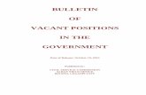 BULLETIN OF VACANT POSITIONS IN THE GOVERNMENT 10.19.2015.pdf · BULLETIN OF VACANT POSITIONS IN THE GOVERNMENT REGION 5 – Province of Albay Date of Release: Page 1 of 8 PUBLISHED