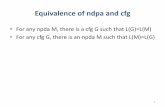 Equivalence of ndpa and cfg - National Chiao Tung …wgtzeng/courses...Equivalence of ndpa and cfg •For any npda M, there is a cfg G such that L(G)=L(M) •For any cfg G, there is