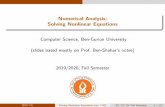 Numerical Analysis: Solving Nonlinear Equationsna201/wiki.files/NA201_lec... · 2019-11-20 · Numerical Analysis: Solving Nonlinear Equations Computer Science, Ben-Gurion University