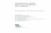 NRDC: Demand-Side Management in ChinaDemand-Side Management in China v After summarizing the benefits of DSM for China, exploring China’s experience to date in developing DSM policies