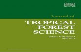 JOURNA L OF TROPICA L FOREST SCIENCE … and...Volume 31 Number 2 April 2019 Journal of TROPICAL FOREST SCIENCE L L JOURNA OF TROPICA FOREST SCIENCE V ol. 31 No. 2 April 2019 FRIM