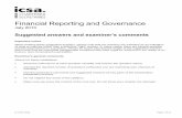 Financial Reporting and Governance - ICSA · Financial Reporting and Governance July 2013 Suggested answers and examiner’s comments Important notice When reading these suggested