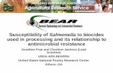 Susceptibility of Salmonella to biocides used in …...FSIS strains 128 60 7556 6316 40 1640 37952 82 78 45 1648 90480 83250 884 636 1248 3.52 7.5 Note: Highlighted in red ones where