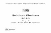 Subject Choices 2020...Sydney Distance Education High School 6 Years 11/12 Subject Choices The Pathways Alternative If for some reason you are unable to complete all your subjects