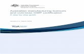 Australian manufacturing licences and overseas …...Therapeutic Goods Administration Australian manufacturing licences and overseas GMP certification: A step-by-step guide V2.1, March