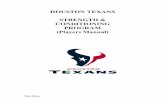 HOUSTON TEXANS STRENGTH & CONDITIONING PROGRAM … · 2008-10-07 · Texans Strength and Conditioning Program The fitness formula for a well-conditioned Texans football player is
