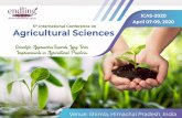 5th International Conference on Agricultural Sciences · 2020-02-15 · Invitation With the success of 4 series in Agriculture, Endling Conferences proud to host th International