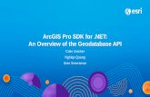 ArcGIS Pro SDK for the Microsoft .NET Framework: An ... · Garbage Collection •By default, locks and connections on database objects held by .NET objects are released at non-deterministic