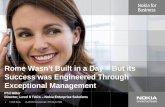 Rome Wasn’t Built in a Day – But its Success was ......Success was Engineered Through Exceptional Management Phil Miller Director, Level II TACs – Nokia Enterprise Solutions