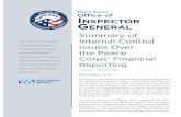Summary of Internal Control Issues Over the Peace …...internal control over financial reporting, including the design, implementation, and maintenance of internal control relevant