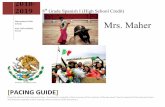 8th Grade Spanish Pacing Guide (Part I) 2018-2019...The abstract is typically a short summary of the contents of the document.] 8th Grade Spanish I (High School Credit) 2018- 2019