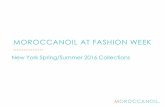 MOROCCANOIL AT FASHION WEEK...Moroccanoil Hydrating Styling Cream Moroccanoil Luminous Hairspray Strong Look: This hairstyle showcases the meeting of two textures. The front is chic,