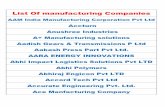 List Of manufacturing Companies - Ameyash Solutionsameyashsolutions.com/wp-content/uploads/2018/06/List-Of... · 2018-06-12 · List Of manufacturing Companies AAM India Manufacturing
