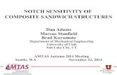 NOTCH SENSITIVITY OF COMPOSITE SANDWICH STRUCTURES...ABAQUS cohesive elements added between plies ! Good agreement with [45/0/-45/90] 2S and [90/45/0/-45] 2S laminates ! Not able to