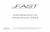 Introduction to SharePoint 2013 - West Chester …3 INTRODUCTION Microsoft SharePoint 2013 is a Web-based platform that is used for collaboration among team members working on various