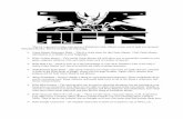 Game Master Reference Sheet · Game Master Reference Sheet – This is a cheat sheet for the Game Master. Vital Game Master information is available at your fingertips. Rifts Combat