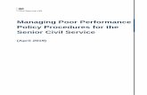 Managing Poor Performance Policy Procedures for the Senior Civil Service · 2019-04-17 · routine performance management activities and support have failed to result in performance