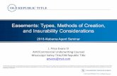 Easements: Types, Methods of Creation, and Insurability … Evans... · 2018-03-05 · Easements: Types, Methods of Creation, and Insurability Considerations 2018 Alabama Agent Seminar