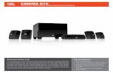 Cinema-610 JBL English V2 · 2018-09-18 · Bring home theater to life Turn your flat panel TV into a full home theater with the JBL Cinema 610. Easily connectable to any audio/video