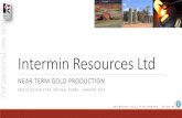 Intermin Resources Ltd - ASX · Intermin Resources Ltd advises that resource parameters for the Teal, Menzies, Wiluna and Julia Creek Projects provided in this report are based on