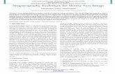 Steganography Technique for Binary Text Image · 2018-10-03 · Steganography Technique for Binary Text Image Zainalabideen Abdual Samad Rasheed Assistant lecturer, Computer Science,