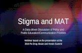 Stigma and MAT · 2019-05-13 · Ava Stigma and MAT A Data-driven Discussion of Policy and Public Education/Communication Priorities Webinar based on the presentation at …