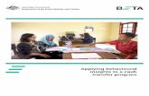 Applying behavioural insights to a cash transfer program · 2019-11-28 · budgeting, and entrepreneurship (World Bank Group, 2017). FDS sessions are progressively being developed