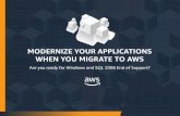 MODERNIZE YOUR APPLICATIONS WHEN YOU MIGRATE TO AWS · SCALE, FLEX, OPTIMIZE AND REDUCE COSTS Cost is another concern when it comes to migration. Investing in cloud migration enhances