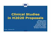 Clinical Studies in H2020 Proposals - European …...Clinical Studies in H2020 Proposals Philippe Cupers Mark Goldammer Mila Bas Sanchez Cornelius Schmaltz Directorate “Health”