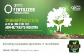 Ensuring sustainable agriculture in hot climates€¦ · Limited Fresh Water Hot Desert Climate Scarce Arable Land . ... Environment Challenges: Water solution Irrigation System Essential