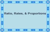 Ratio, Rates, & Proportions and Ratios.pdf · Ratio, Rates, & Proportions. Ratios • A ratio is a comparison of two numbers. oExample: Tamara has 2 dogs and 8 fish. The ratio ...