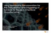 Using Membrane Pervaporation for the Dehydration and … · 2018-10-02 · Design of these systems is intricate and requires a careful analysis of membrane, system and application