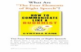 The Four Elements of Right Speech - Hierophant Publishing · 14 How to Communicate Like a Buddhist The Four Elements of Right Speech In March 2011, I sat on the floor of my apartment