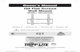 Owner’s Manual Tilt Flat Screen Wall Mount · 4 1a. Mount on Wood Stud Wall D6 Washer Anchor Bolt 1 2 3 Find and mark the exact location of mounting holes Screw the wall plate onto