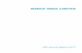 WABCO INDIA Limited 18.08.2017...E-mail : raman@scl.co.in investorscomplaintssta@scl.co.in Bankers Citibank N.A. 3rd Floor, 2 Club House Road, Chennai 600 002 BNP Paribas Prince Towers,
