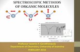 SPECTROSCOPIC METHODS OF ORGANIC MOLECULES. Basics in IR... · consequence of changing stretching vibrations. Ranges from 4000 to 1600 cm-1. 2. The Fingerprint region: Identifies