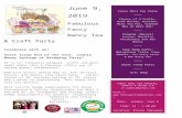 Fancy Mini Tea Party · Web viewTable for overall flyer layout June 9, 2019 Fabulous Fancy Nancy Tea & Craft Party Celebrate with us! Great Troop End of the Year, Cookie Money Splurge