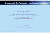 Overview of the Advanced High Frequency Branch...Chief, Advanced High Frequency Branch NASA Glenn Research Center, Cleveland OH 44135 Tel. 216-433-6589 e-mail: felix.a.miranda@nasa.gov