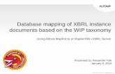Database mapping of XBRL instance documents based on the ... · XBRL → Database Mapping of WIP: Overview MapForce can be used to graphically design the XBRL → Database Mapping