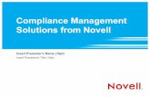 Compliance Management Solutions from Novell · 2015-05-11 · Certification Manager Novell Roles ... Partnering with GRC Management Firms Like SAP • Enterprise-wide control enforcement