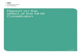 Report on the effect of the NHS Constitution...State for Health on the Effect of the NHS Constitution. Whilst it has been prepared to meet the legal requirement set out in the Health