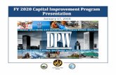 FY 2020 Capital Improvement Program Presentation...• Addresses sanitary sewer overflows (SSOs) from the City’s collection system • Modified Consent Decree was entered in October