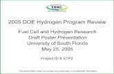 2005 DOE Hydrogen Program Review2005 DOE Hydrogen Program Review Fuel Cell and Hydrogen Research Draft Poster Presentation University of South Florida ... a photocatalytic reactor